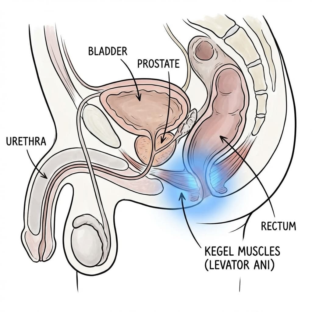 Anatomical diagram of pelvic floor muscles